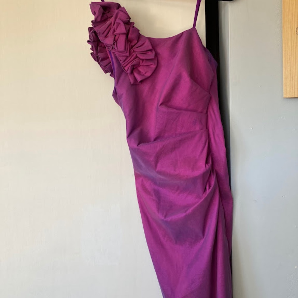 One Shoulder Hailey Logan Shimmery Party Dress